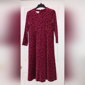 Vintage Talbots Velvet Burgundy Dress